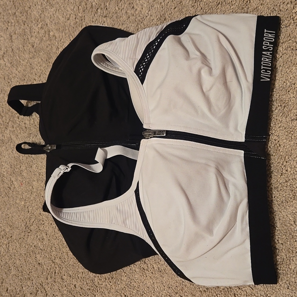 Victoria's Secret Black and White Sports Bras 34 DD